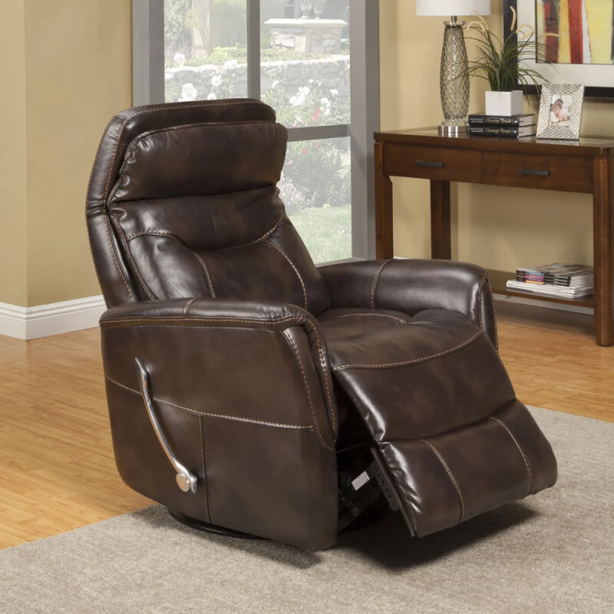 Gemini – Truffle Manual Swivel Glider Recliner Recliners Brown 8