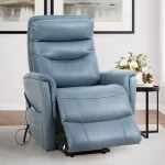 Gemini – Soft Azure Power Lift Recliner With Articulating Headrest Recliners blue 15