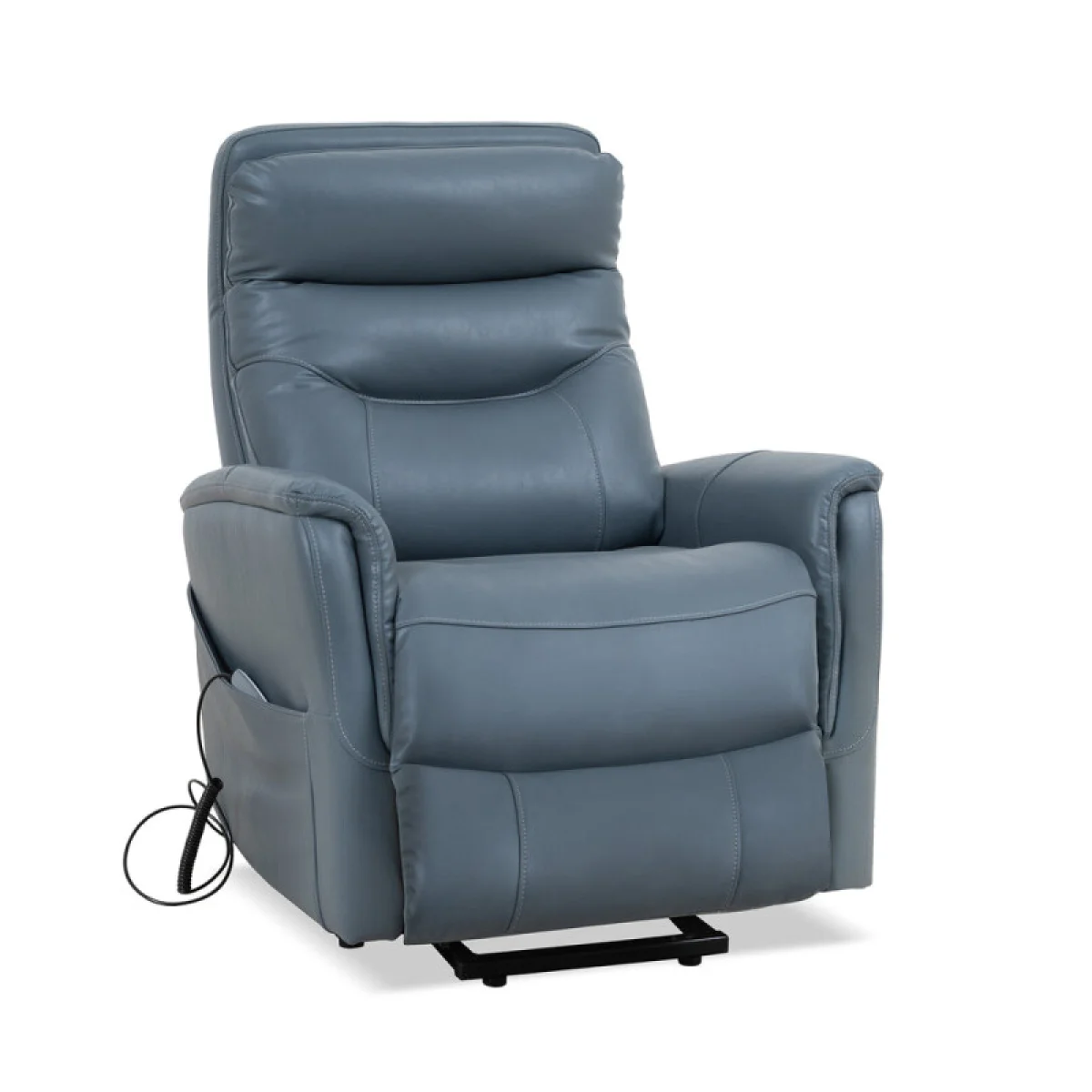Gemini – Soft Azure Power Lift Recliner With Articulating Headrest Recliners blue 7