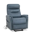 Gemini – Soft Azure Power Lift Recliner With Articulating Headrest Recliners blue 16