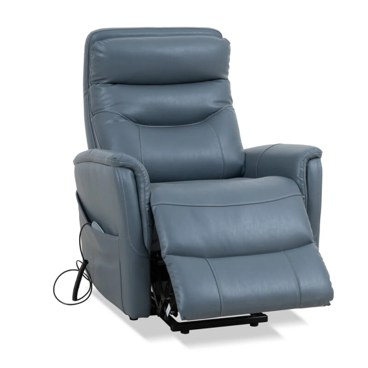 Gemini – Soft Azure Power Lift Recliner With Articulating Headrest Recliners blue 8