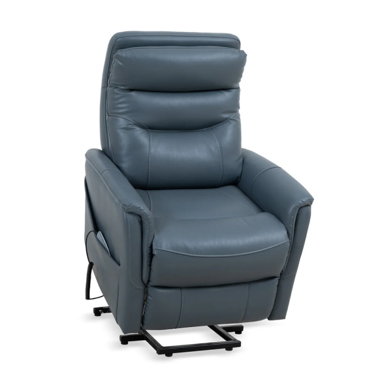 Gemini – Soft Azure Power Lift Recliner With Articulating Headrest Recliners blue 9
