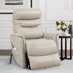 Gemini – Soft Ivory Power Lift Recliner With Articulating Headrest Recliners Brown 15