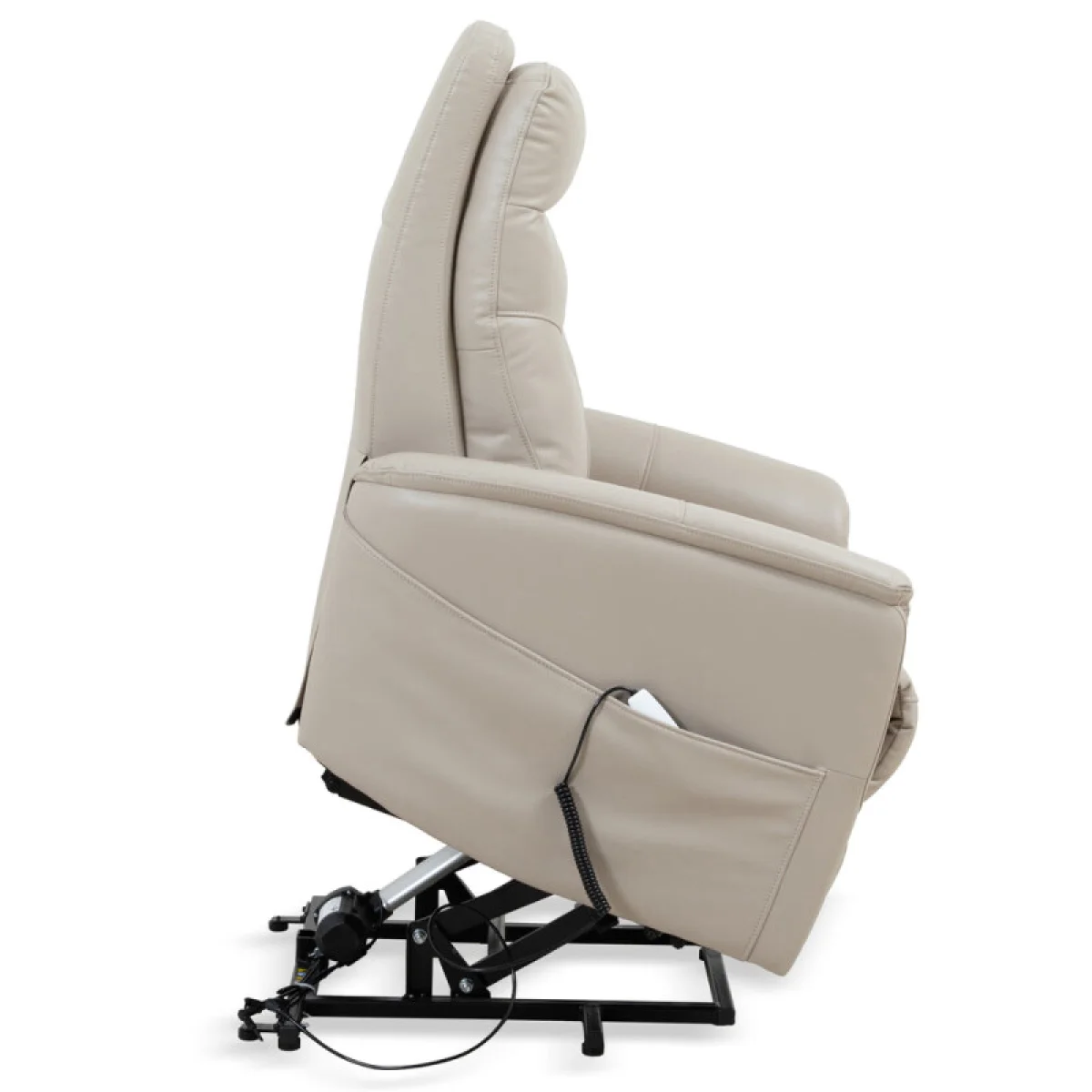 Gemini – Soft Ivory Power Lift Recliner With Articulating Headrest Recliners Brown 12