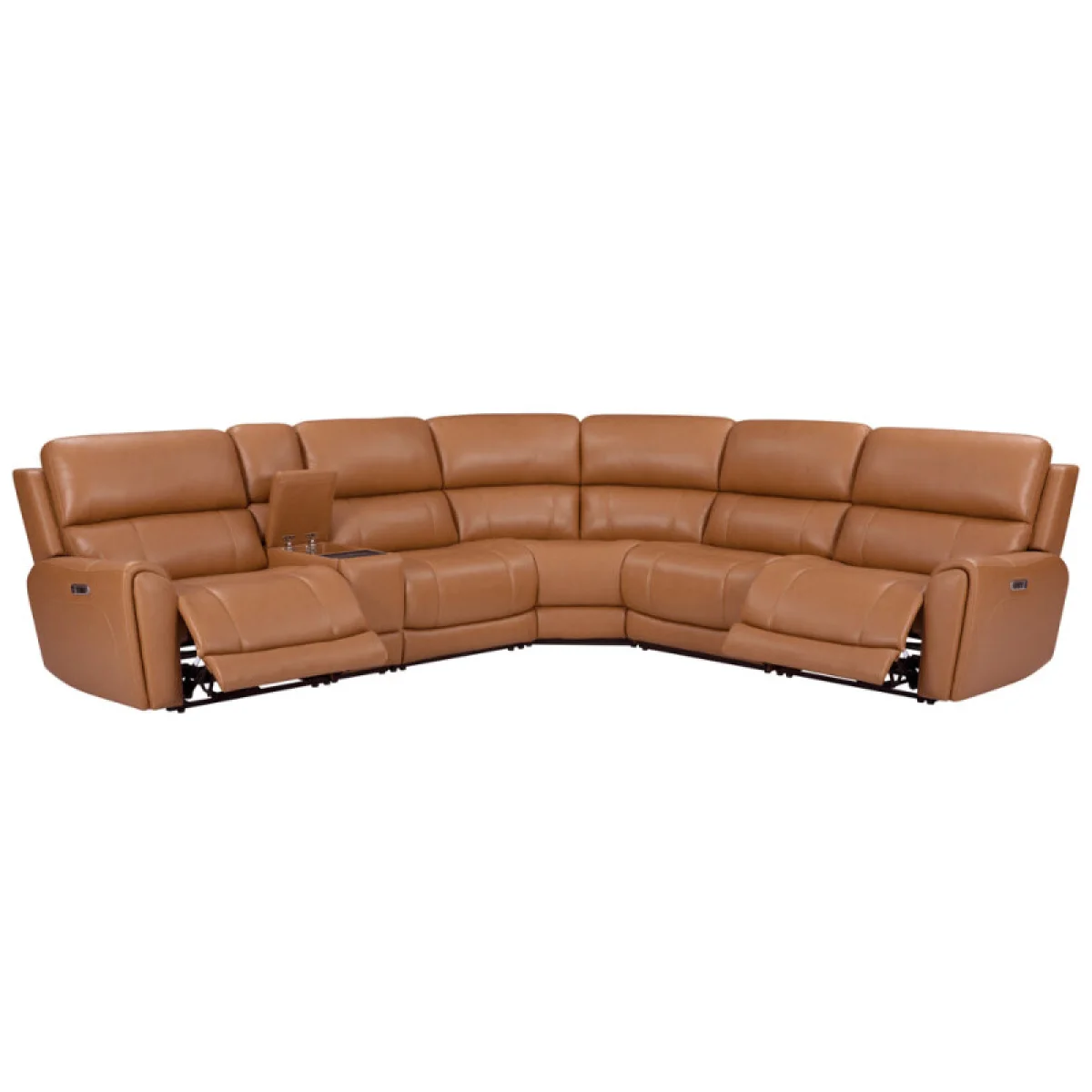 Hancock – Apple Cider 6pc Power Zero Gravity Modular With Power Headrest And Lumbar Recliners Apple Cider 6