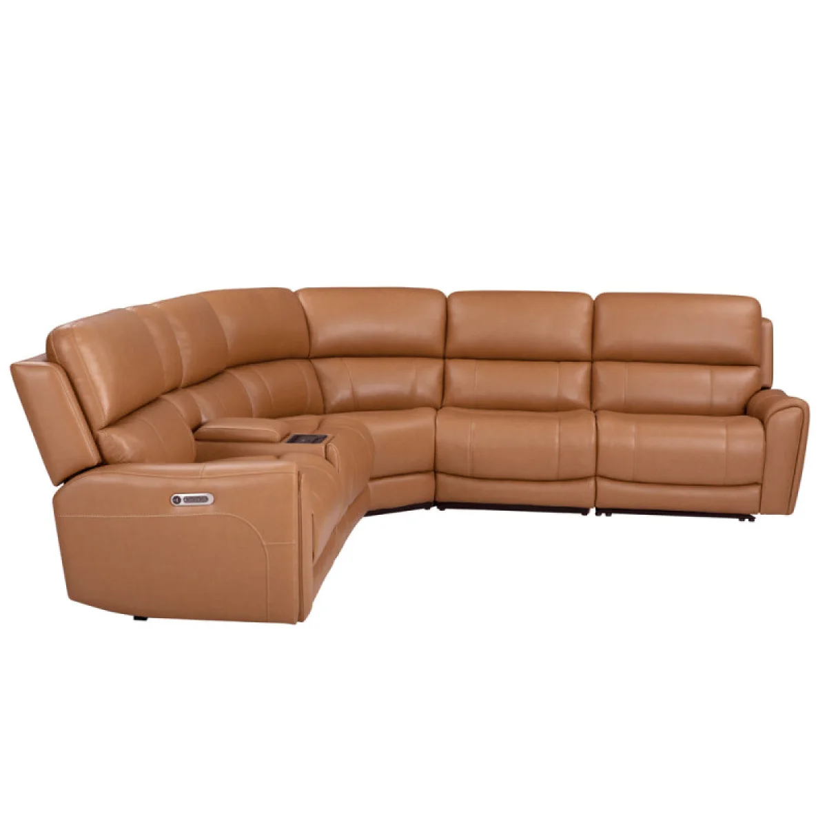 Hancock – Apple Cider 6pc Power Zero Gravity Modular With Power Headrest And Lumbar Recliners Apple Cider 7