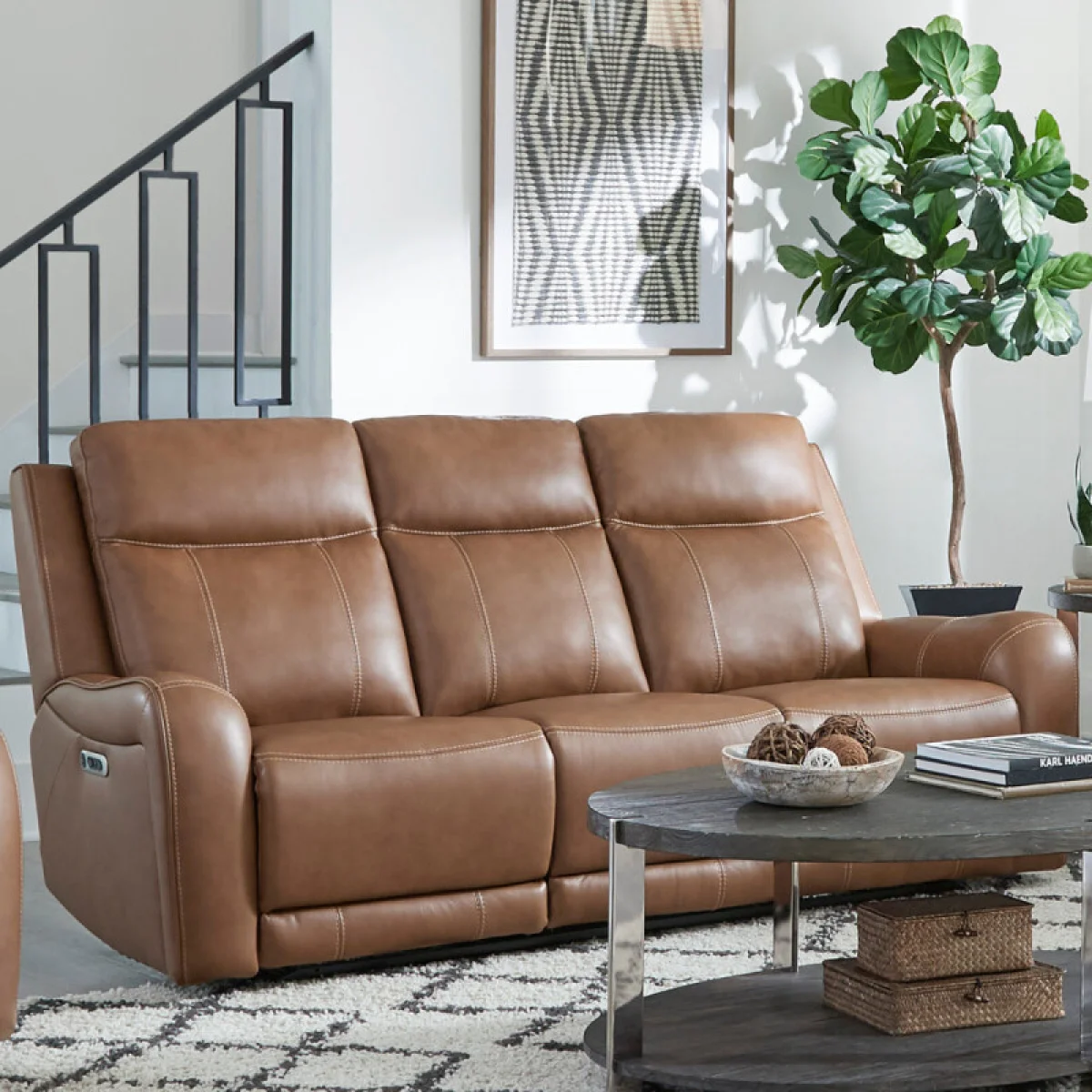Haywood – Butternut Power Sofa With Power Headrests Recliners Brown 4