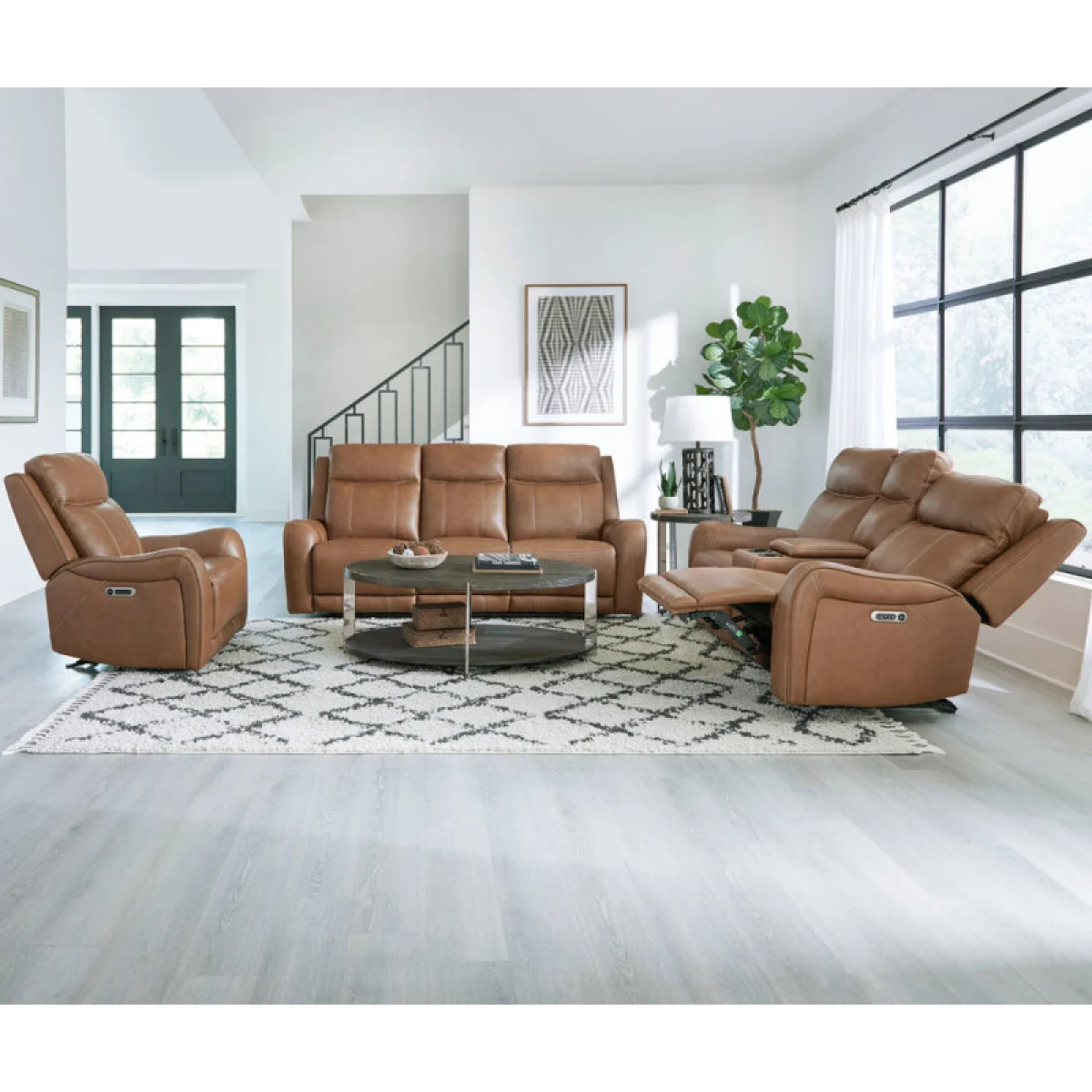 Haywood – Butternut Power Sofa With Power Headrests Recliners Brown 6