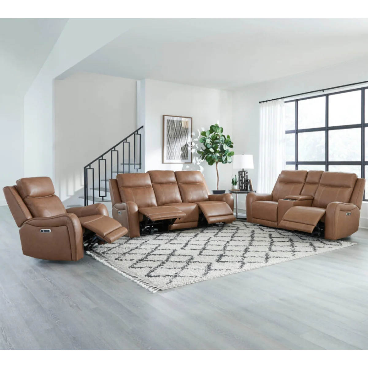 Haywood – Butternut Power Sofa With Power Headrests Recliners Brown 8