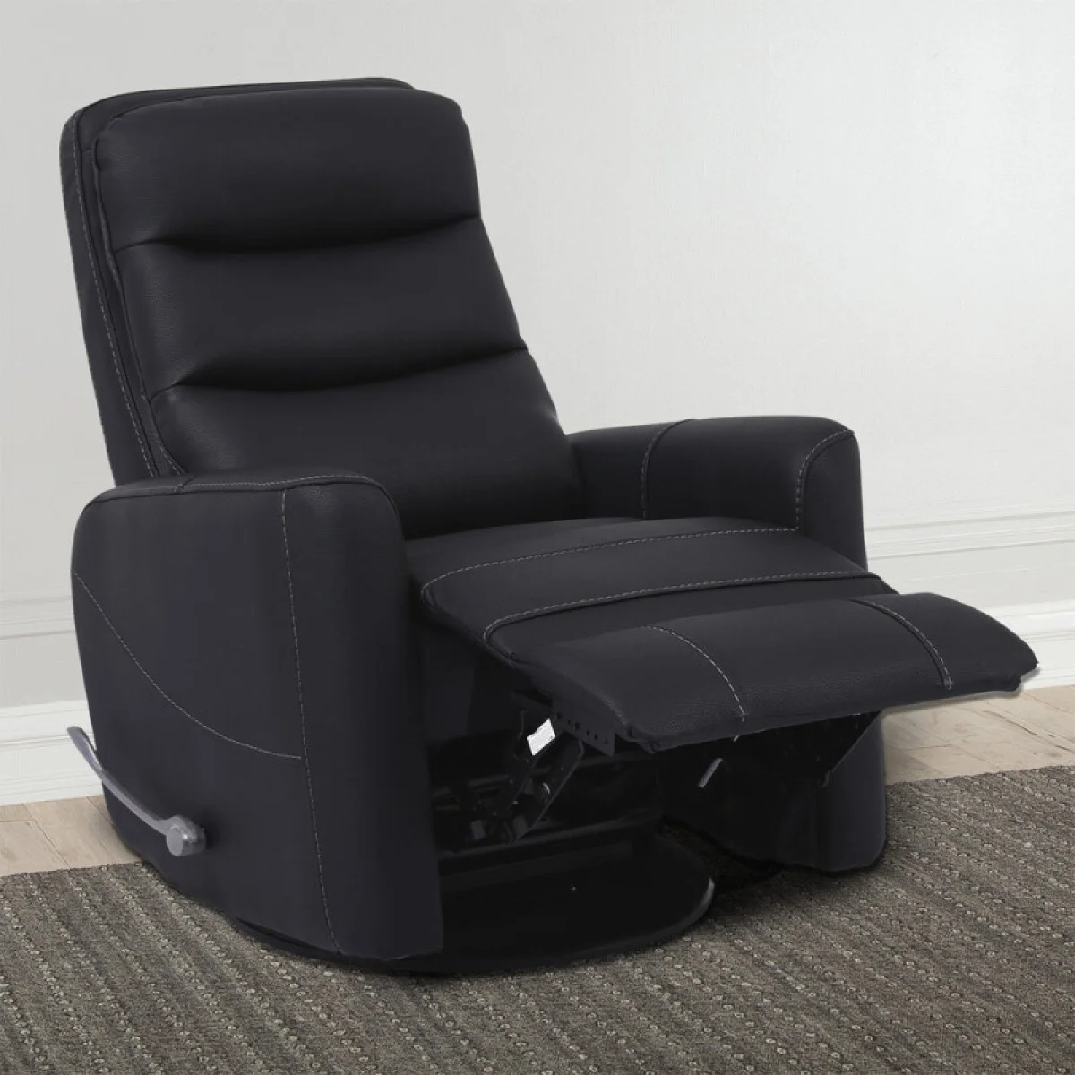 Hercules – Black Manual Swivel Glider Recliner Recliners black 7