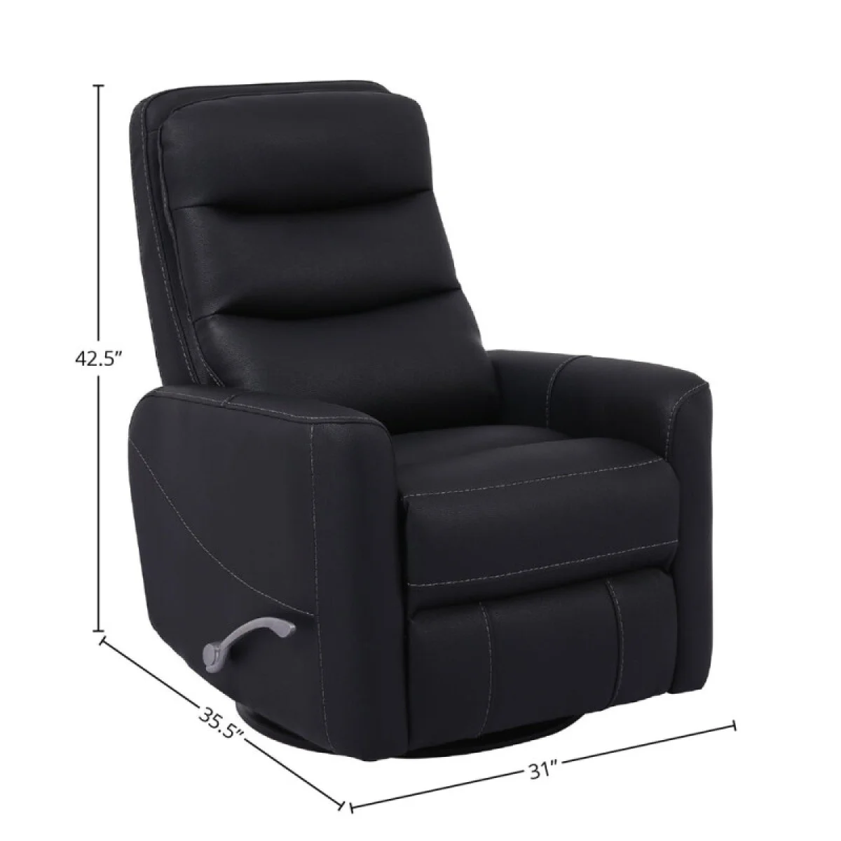 Hercules – Black Manual Swivel Glider Recliner Recliners black 12