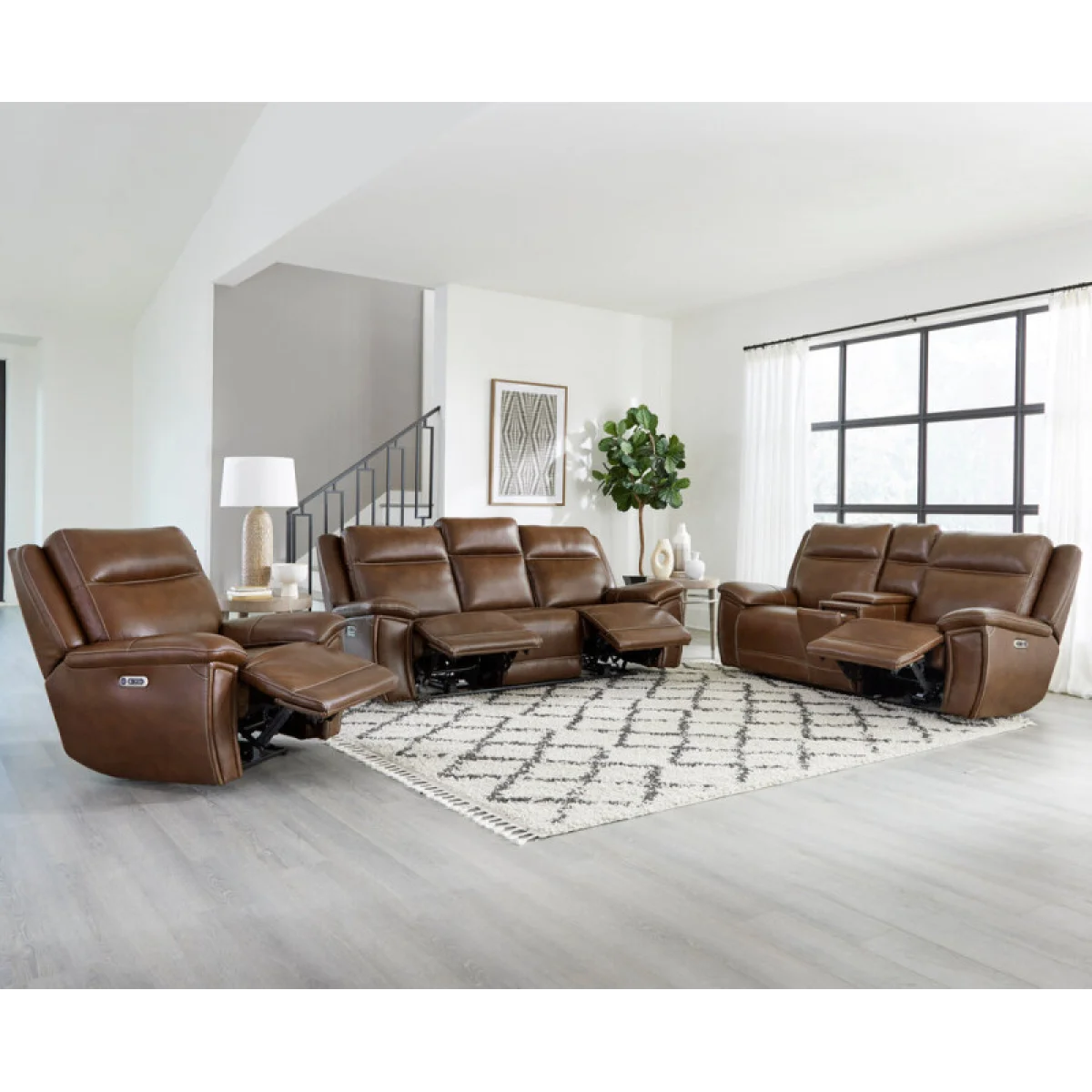 Jameson – Hickory Power Zero Gravity Console Loveseat Recliners Brown 11