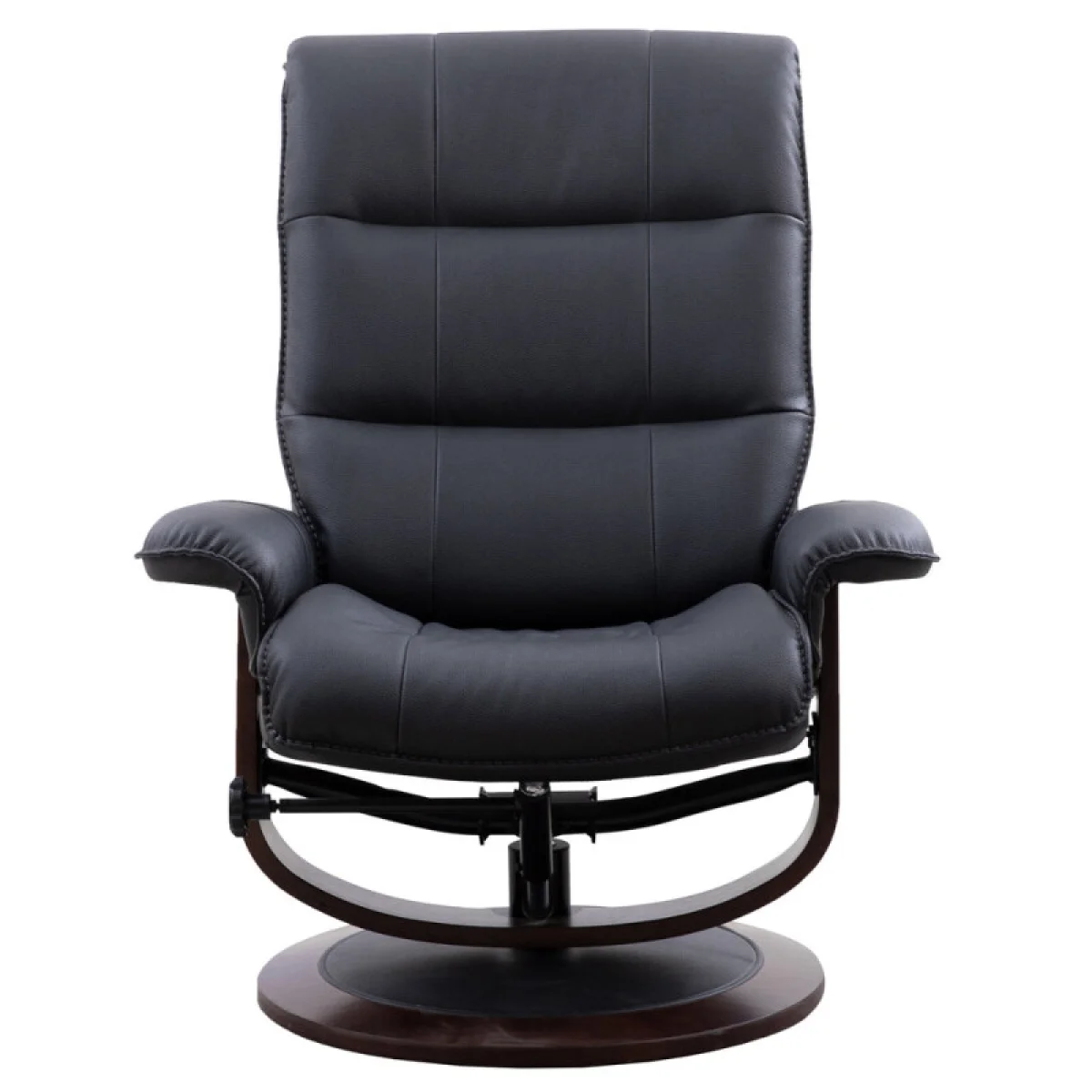 Knight – Black Manual Reclining Swivel Chair And Ottoman Chairs black 7