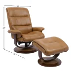 Knight – Butterscotch Manual Reclining Swivel Chair And Ottoman Chairs Brown 12