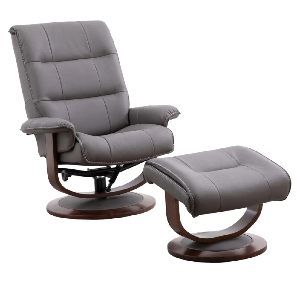 Knight – Haze Manual Reclining Swivel Chair And Ottoman Chairs Brown 6