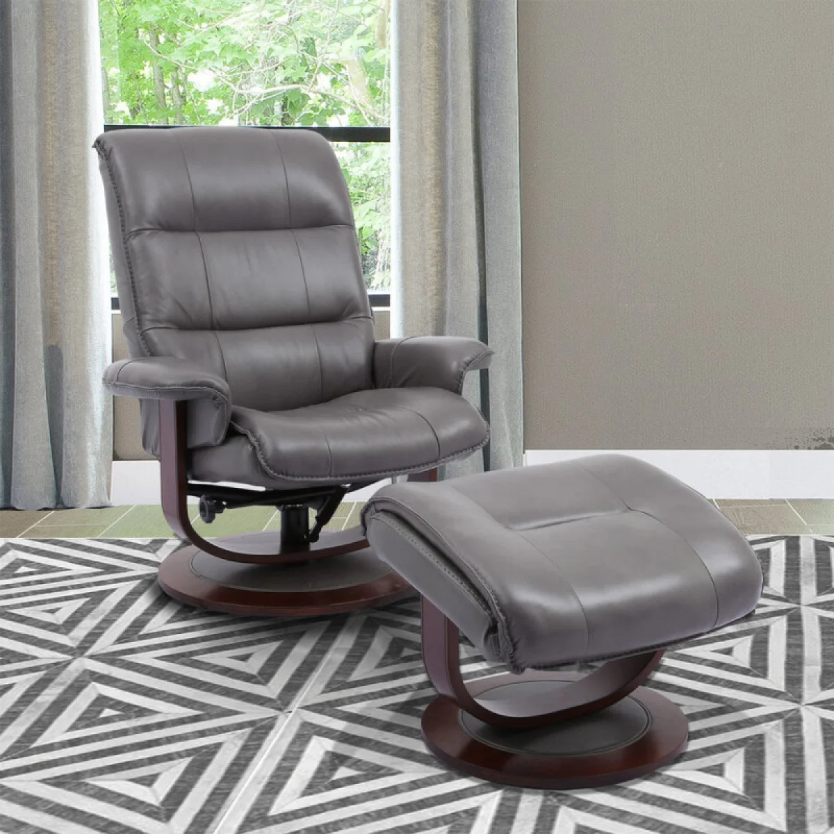 Knight – Ice Manual Reclining Swivel Chair And Ottoman Chairs Chairs 4