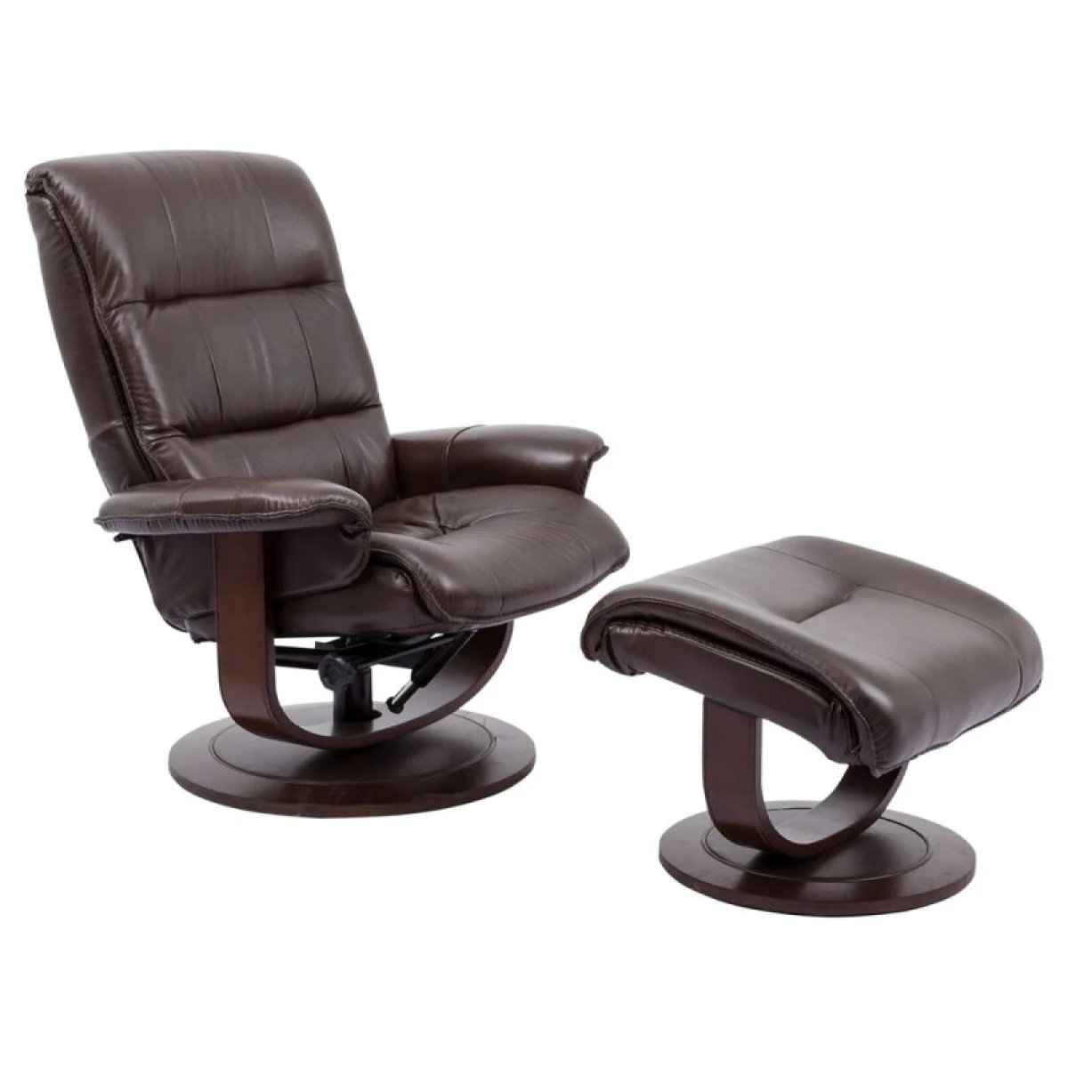 Knight – Robust Manual Reclining Swivel Chair And Ottoman Chairs Brown 6