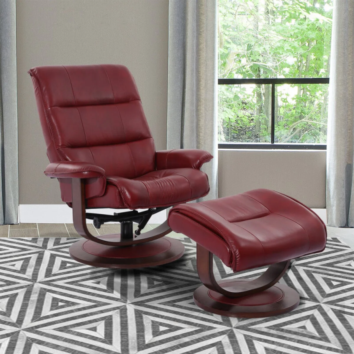 Knight – Rouge Manual Reclining Swivel Chair And Ottoman Chairs Chairs 4