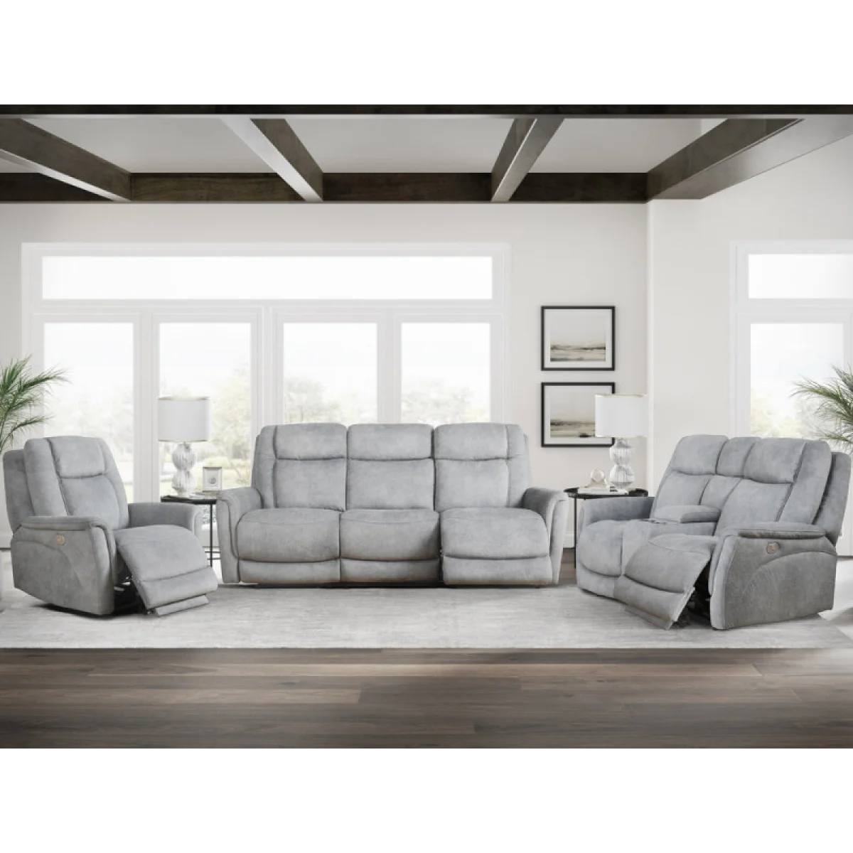 Linus – Hudson Grey Power Zero Gravity Recliner Recliners Gray 9
