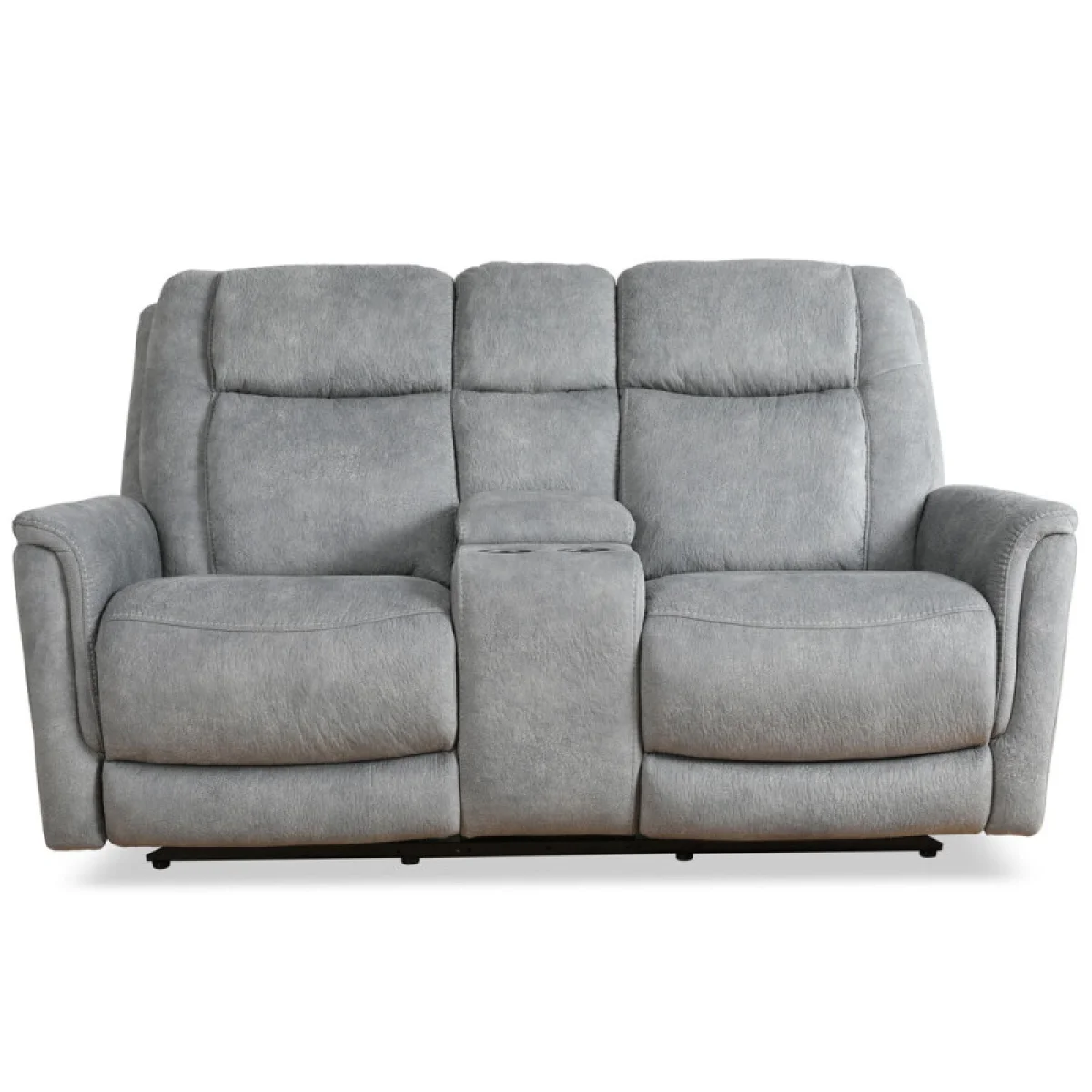 Linus – Hudson Grey Power Zero Gravity Console Loveseat Recliners Gray 7
