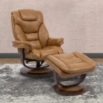 Monarch – Butterscotch Manual Reclining Swivel Chair And Ottoman Chairs Brown 8