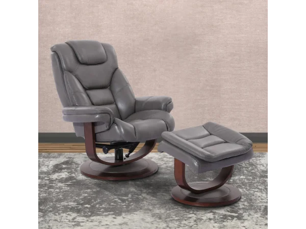 Monarch – Ice Manual Reclining Swivel Chair And Ottoman Chairs Chairs