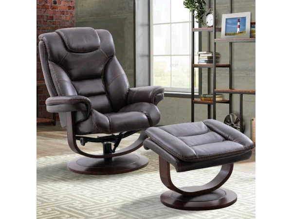 Monarch – Ice Manual Reclining Swivel Chair And Ottoman Chairs Chairs 13