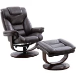 Monarch – Truffle Manual Reclining Swivel Chair And Ottoman Chairs Brown 10