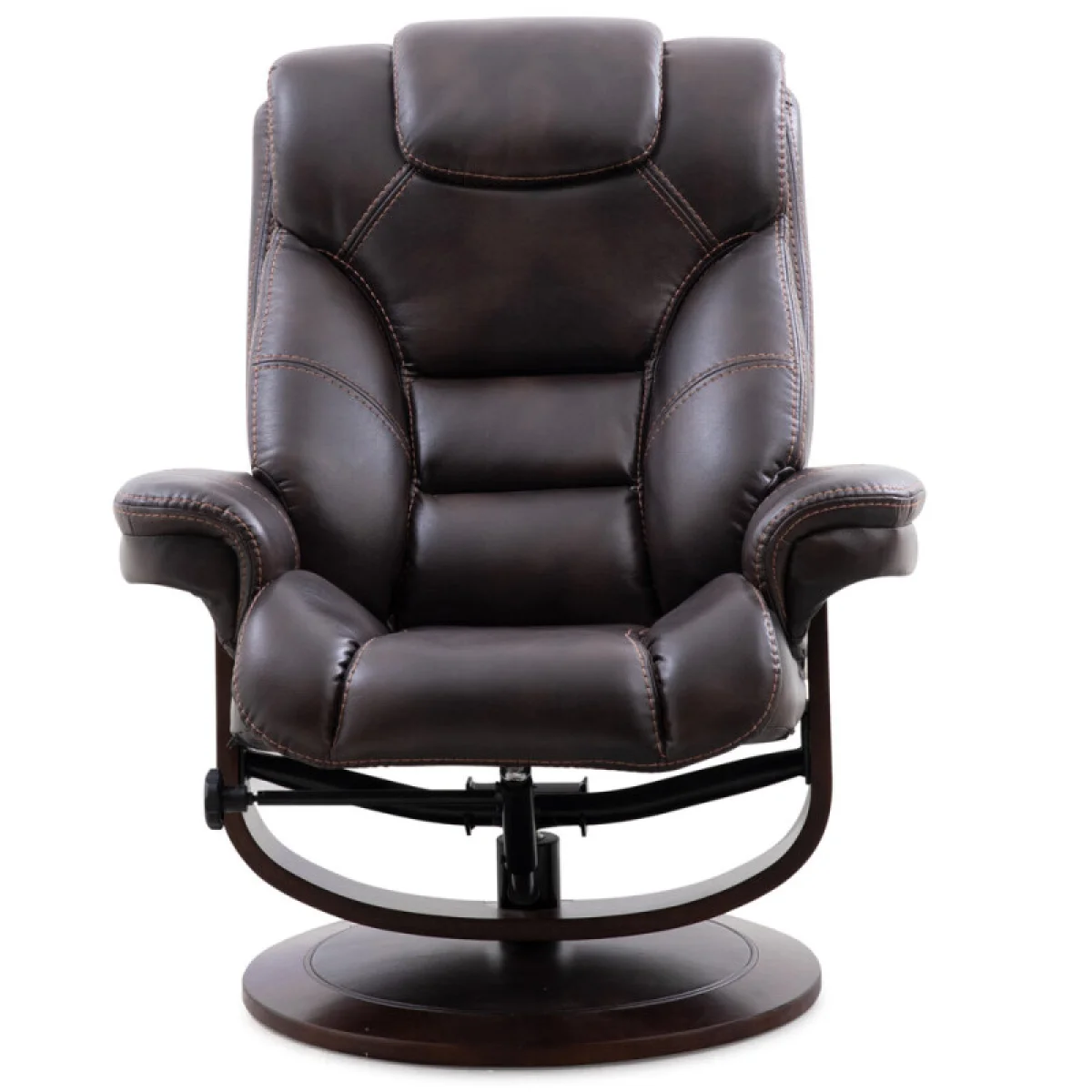 Monarch – Truffle Manual Reclining Swivel Chair And Ottoman Chairs Brown 7