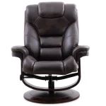 Monarch – Truffle Manual Reclining Swivel Chair And Ottoman Chairs Brown 11