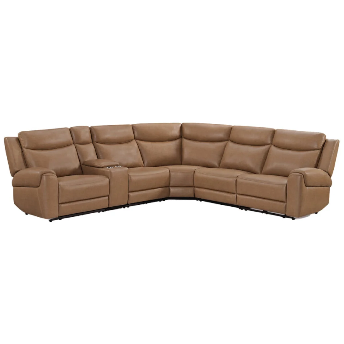 Momentum – Cashew 6pc Power Zero Gravity Modular With Heat, Massage And Speaker Recliners Brown 6