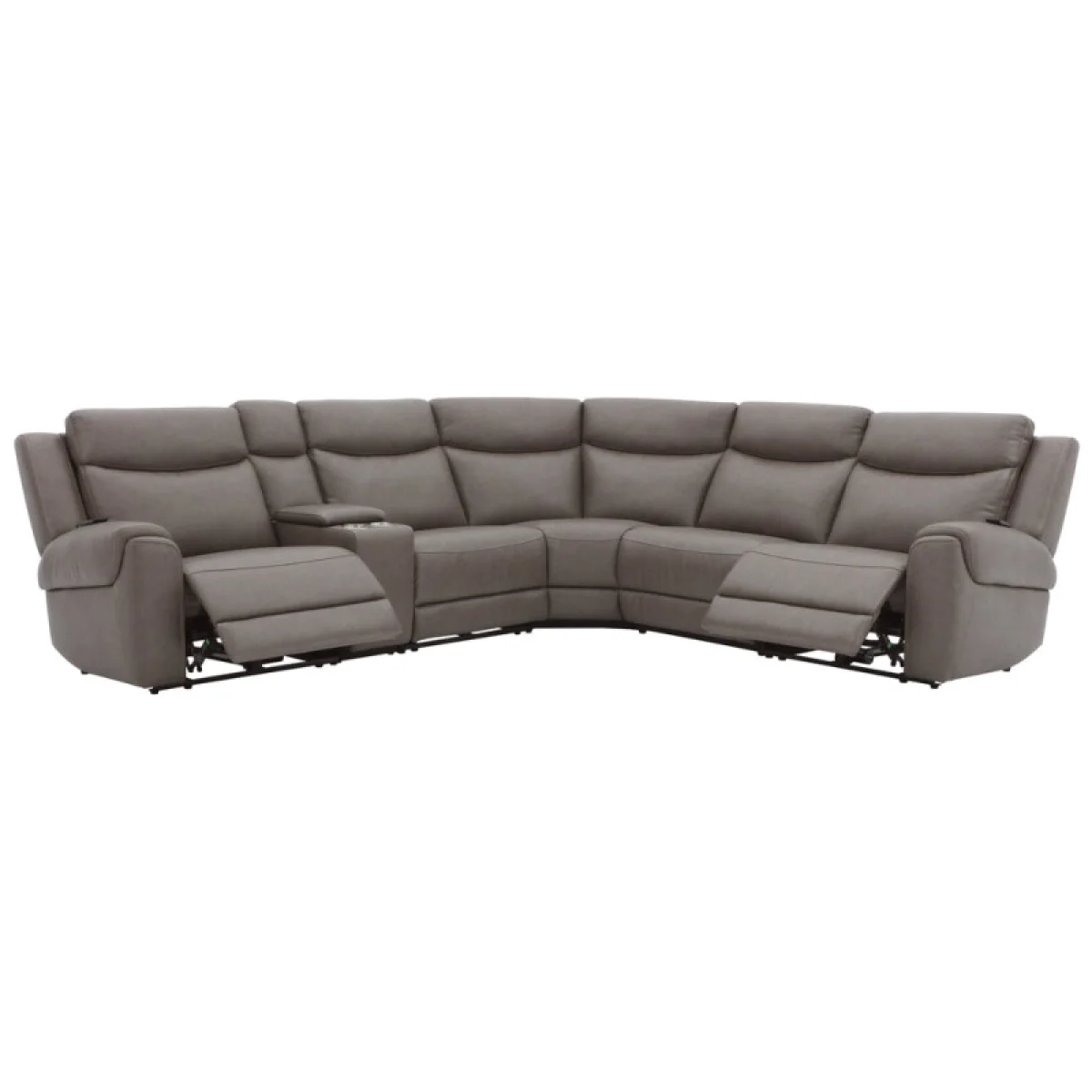 Momentum – Dark Granite 6pc Power Zero Gravity Modular With Heat, Massage And Speaker Recliners Brown 6