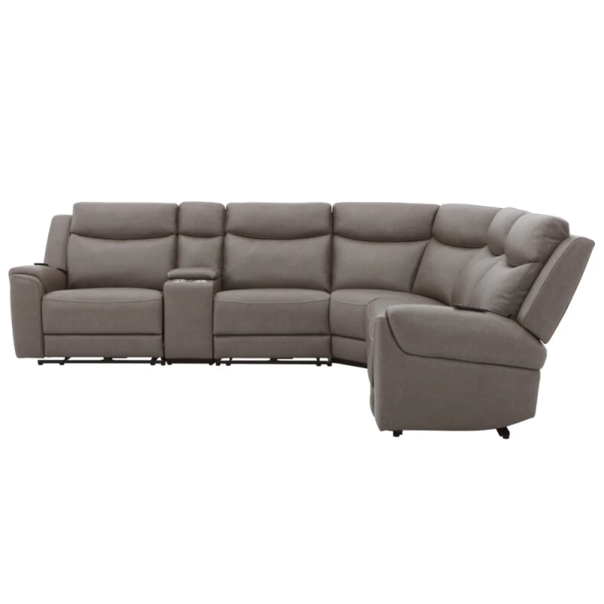 Momentum – Dark Granite 6pc Power Zero Gravity Modular With Heat, Massage And Speaker Recliners Brown 7