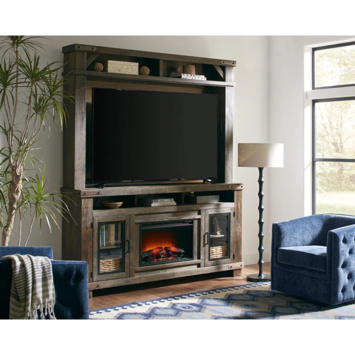 Sawyer 79″ Highboy Fireplace Console W/ 2 Doors Fireplaces Aspen Home 6