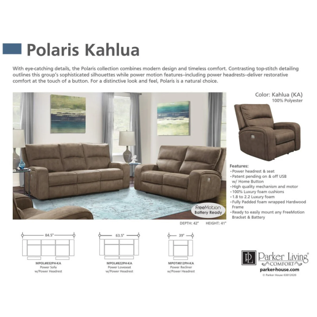 Polaris – Kahlua Power Recliner Recliners Brown 8