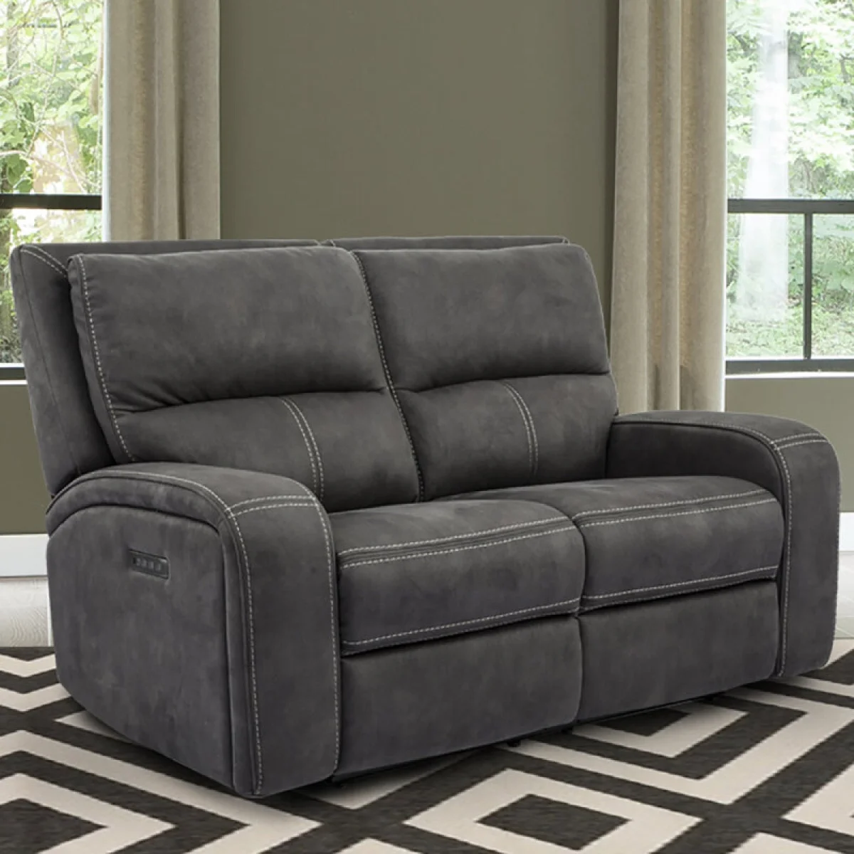 Polaris – Slate Power Loveseat Recliners black 4