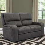 Polaris – Slate Power Loveseat Recliners black 8