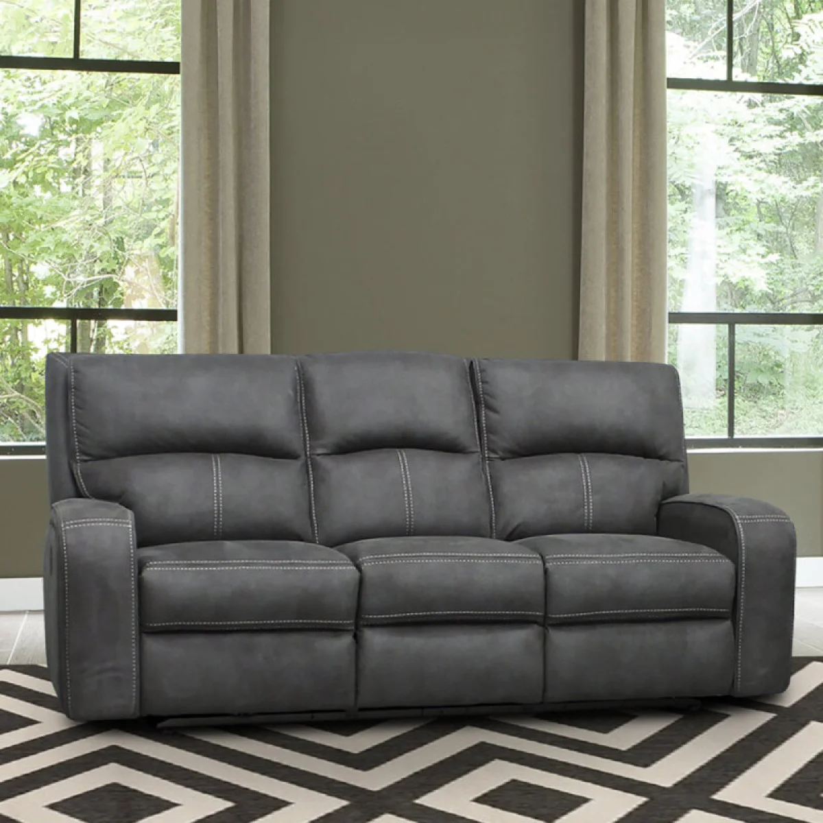 Polaris – Slate Power Sofa Recliners black 4