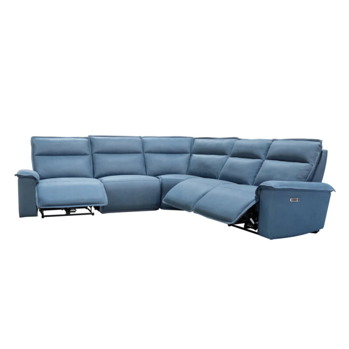 Perimeter – Magic Denim 5pc Modular Power Reclining Sectional (811lph, 810p, 850, 840, 811rph) Recliners blue 6