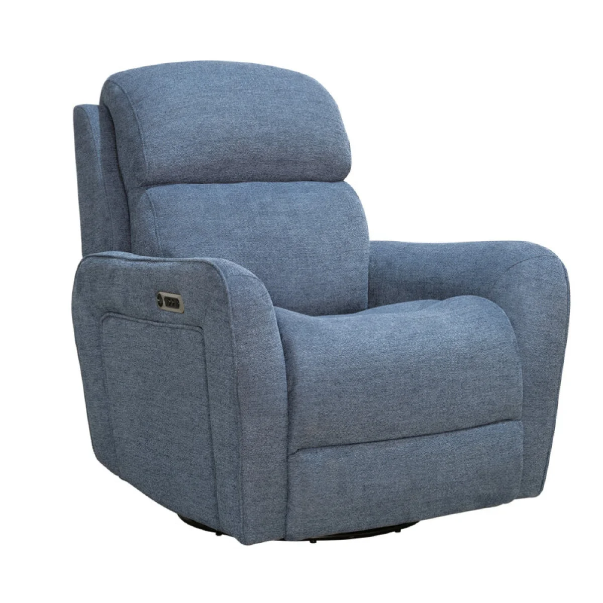 Quest – Upgrade Midnight Blue Swivel Glider Cordless Recliner – Powered By Freemotion Recliners blue 4