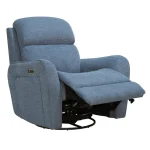 Quest – Upgrade Midnight Blue Swivel Glider Cordless Recliner – Powered By Freemotion Recliners blue 12