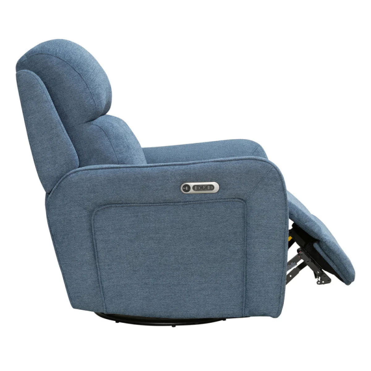 Quest – Upgrade Midnight Blue Swivel Glider Cordless Recliner – Powered By Freemotion Recliners blue 8