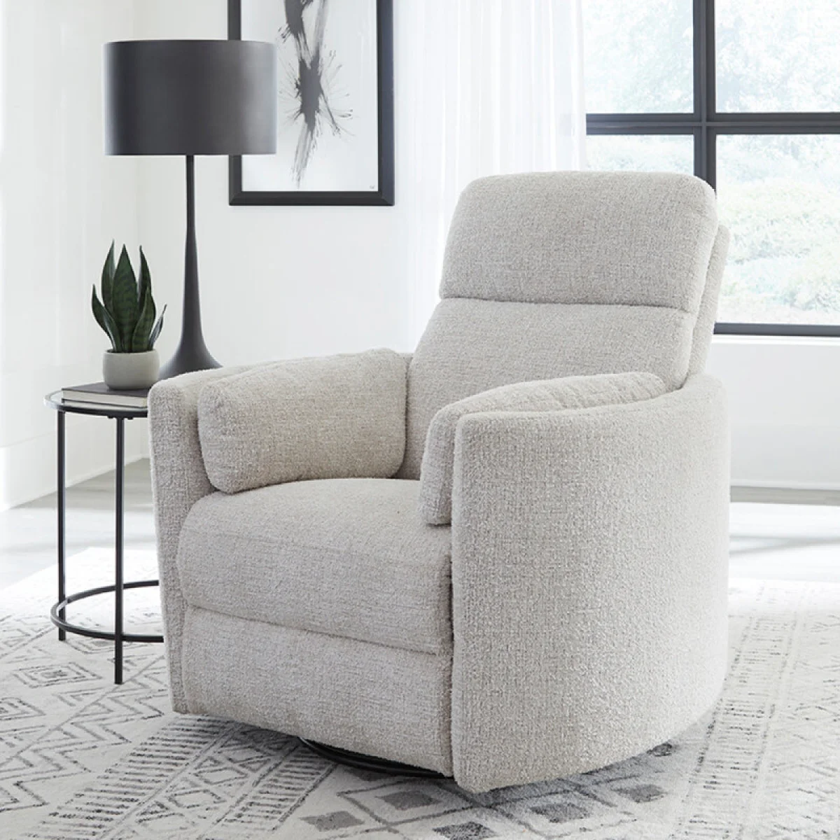 Radius – Angora Linen Manual Swivel Glider Recliner Recliners Angora 4