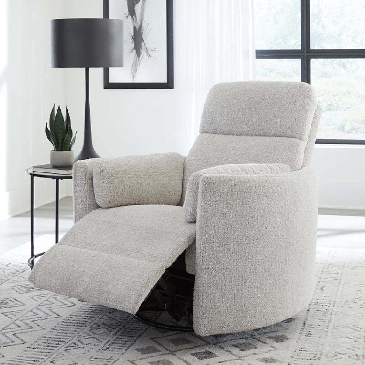 Radius – Angora Linen Manual Swivel Glider Recliner Recliners Angora 6