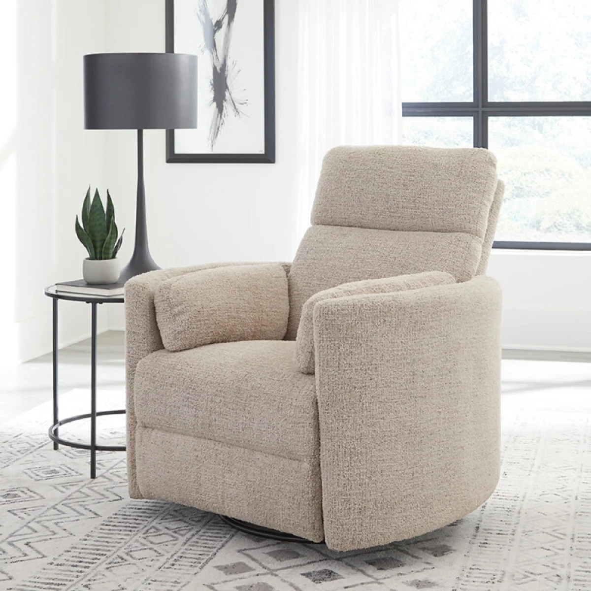 Radius – Burlap Manual Swivel Glider Recliner Recliners Burlap 4