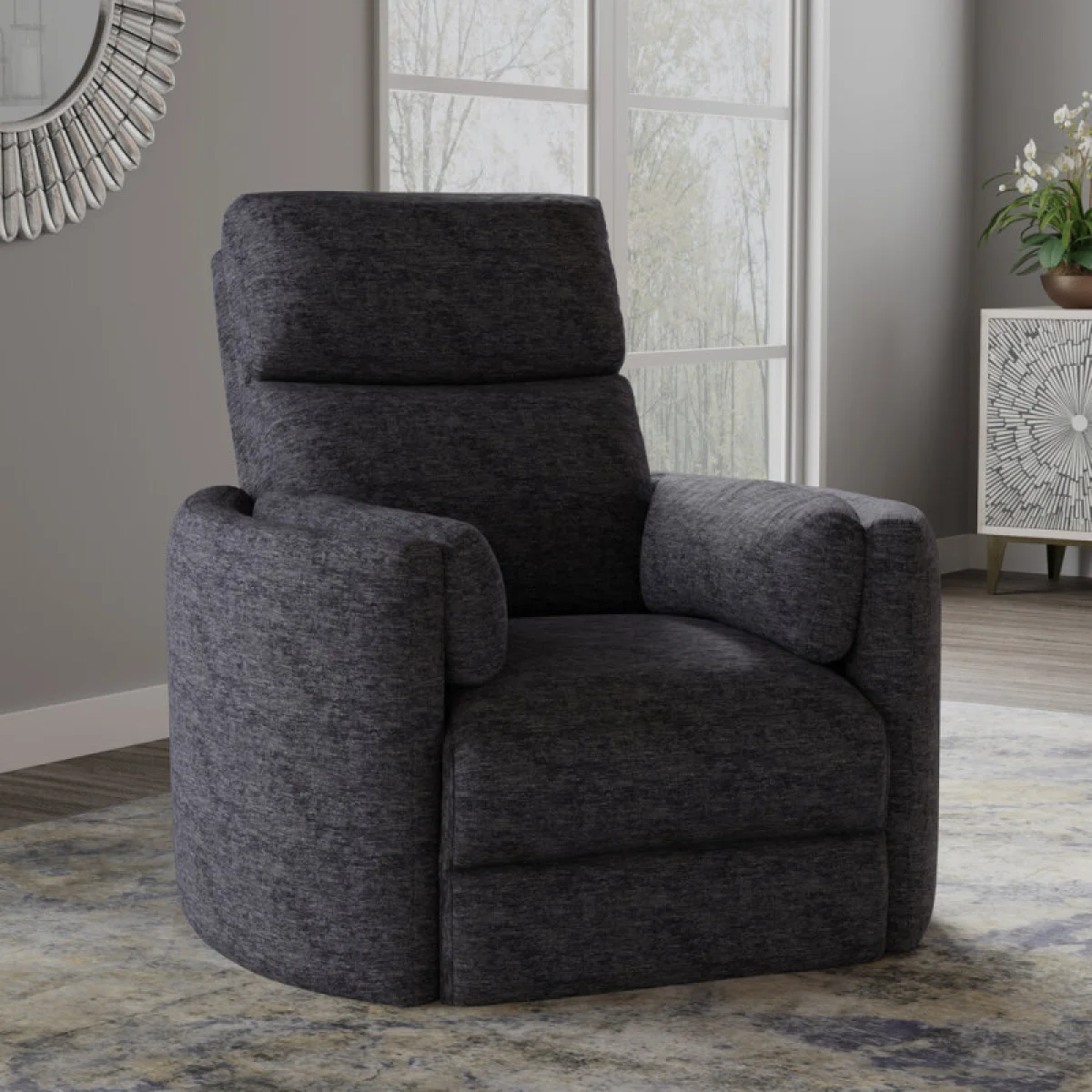 Radius – Mediterranean Power Swivel Glider Recliner Recliners Gray 4