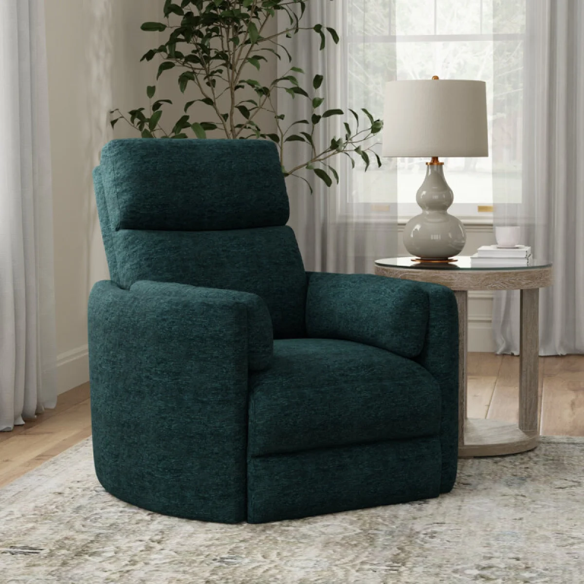Radius – Peacock Power Swivel Glider Recliner Recliners blue 4
