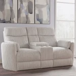Radius – Mega Ivory Power Glider Console Loveseat Recliners Cream 17