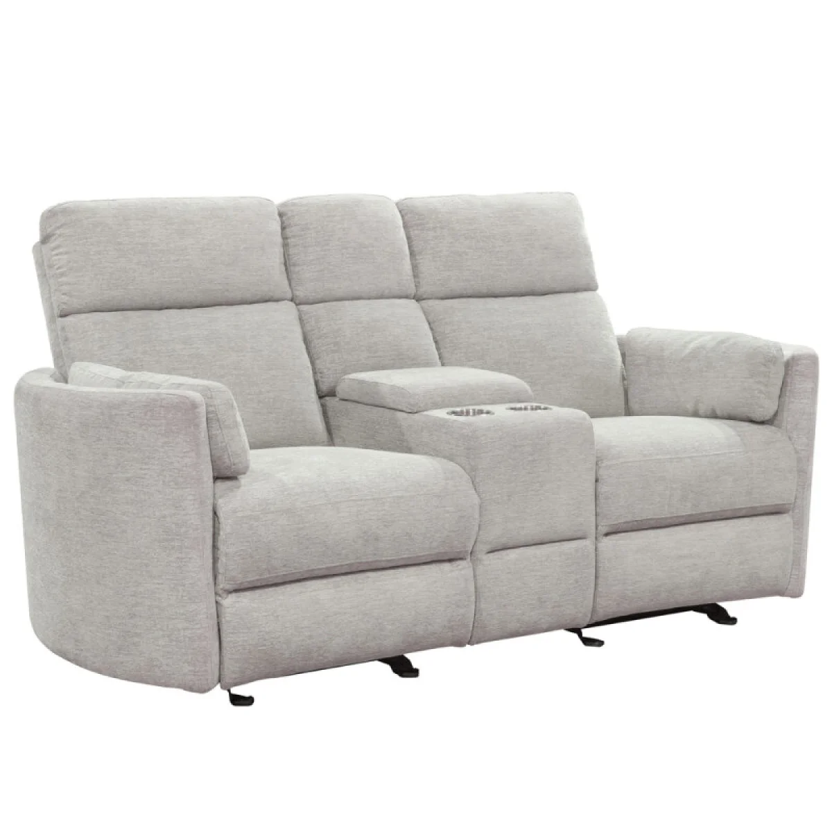 Radius – Mineral Power Glider Console Loveseat Recliners Gray 6