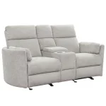 Radius – Mineral Power Glider Console Loveseat Recliners Gray 18